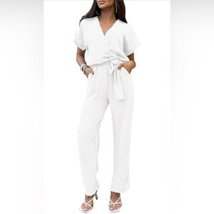 Elegant White Jumpsuit pretty garden size medium